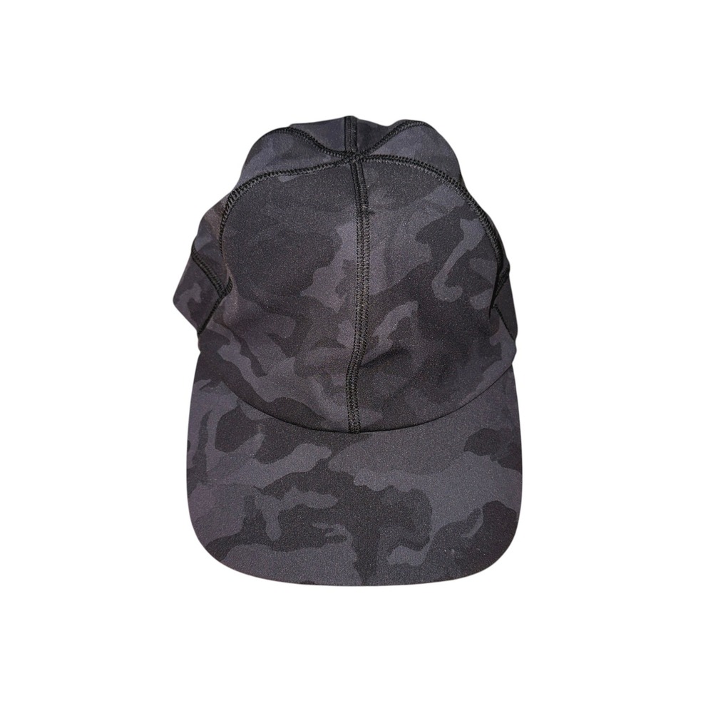 Lululemon License to Train Hat Womens S/M Pre-Owned Charcoal Camo Stretch Cap - Picture 3 of 8
